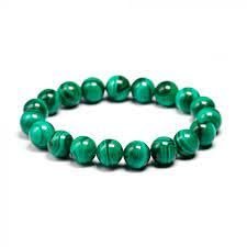 Malachite Natural Crystal Bracelet Lab Certified 8 mm Semi Precious Gemstone Unisex AAA Grade Premium Stretchable Band Bracelet for Healing Meditation and Manifestation