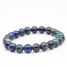 Divine Spirituals Azurite Natural Bracelet Pure Certified 8mm Unisex Bracelets Super AAA Quality for Healing Meditation Success and Abundance