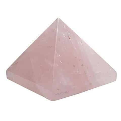 Divine Natural Rose Quartz (Star) Certified Pyramid - 2" Inch Crystal Certified Pyramid for Positive Energy, Vastu, Reiki, Feng Shui and Chakra Healing Energy Balancing