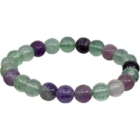 Natural Fluorite Real Pure Crystal Certified 8 mm Bracelet for Men and Women for Good Luck, Love, Abundance, Healing and Meditation