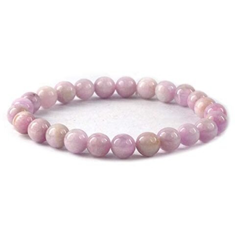 Divinity Natural Pure Certified Kunzite 8mm Unisex Bracelet Super AAA Quality for Healing Meditation Success and Abundance (Kunzite Bracelet)