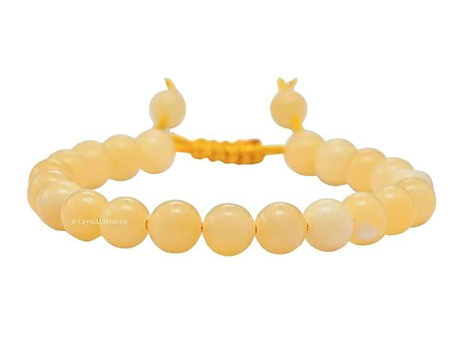 Divinity Natural Yellow Calcite Pure Certified Adjustable Thread Unisex Bracelet Super AAA Quality for Yoga Reiki