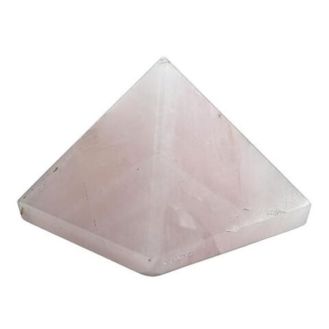 Divine Natural Rose Quartz Certified Pyramid - 2" Inch Crystal Certified Pyramid for Positive Energy, Vastu, Reiki, Feng Shui and Chakra Healing Energy Balancing