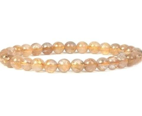 Golden Quartz Natural Bracelet Pure Certified For Men and Women Adjustable 8mm Lab Certified Gemstone For Men and Women Bracelet for Healing Meditation Success and Abundance