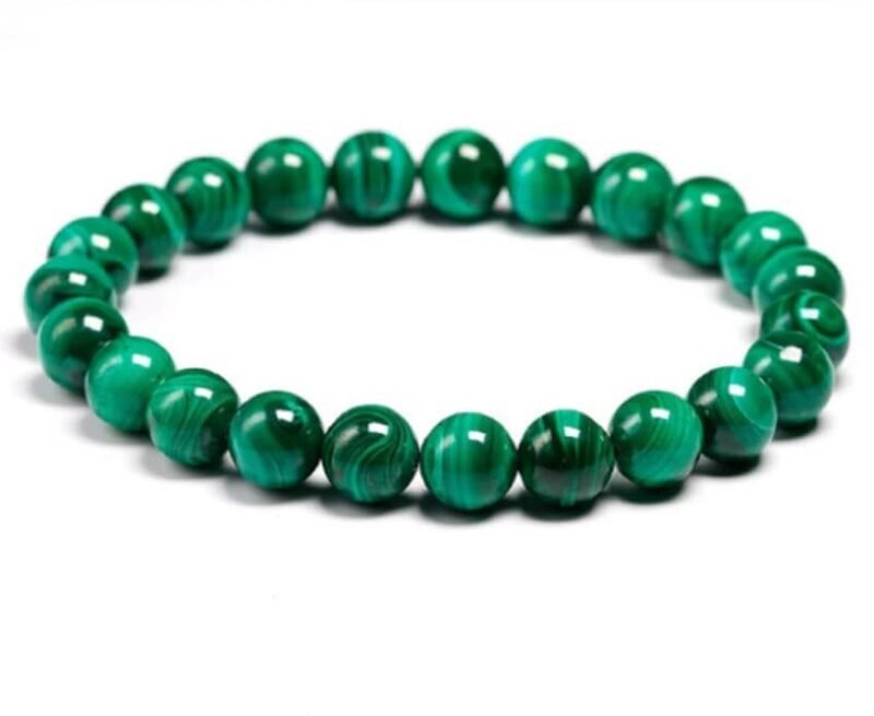Divinity Natural Pure Malachite Certified 8mm Unisex Bracelet Super AAA Quality for Healing Meditation Success and Abundance (Malachite Bracelet)