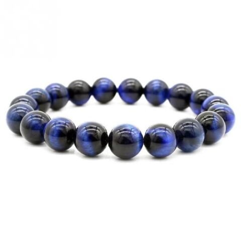 Divinity Natural Pure Certified 8mm Unisex Bracelets Super AAA Quality for Healing Meditation Success and Abundance (Blue Tiger Eye Bracelet)