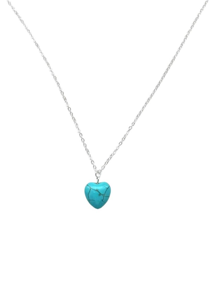 Divine Turquoise Love Heart Necklace, Boho Jewellery, Dainty Gemstone Necklace, Heart Necklace, Turquoise Jewellery