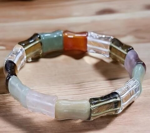 Divine Spirituals Natural Real Pure 7 Chakra Crystal Certified 10 mm Flat Faceted Bracelet for Men and Women for Good Luck, Love, Abundance, Healing and Meditation
