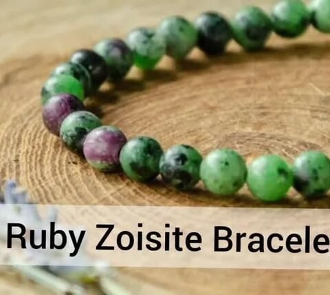 Ruby Zoisite Natural Crystal Bracelet Lab Certified 8 mm Semi Precious Gemstone Unisex AAA Grade Premium Stretchable Band Bracelet for Healing Meditation and Manifestation