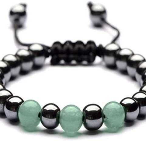Hematite & Green Aventurine 8mm Beads Original Stones Charming Bracelet For Reiki Chakra Healing Yoga Meditation Unisex Certified Good Luck AAA Grade Crystal Bracelet
