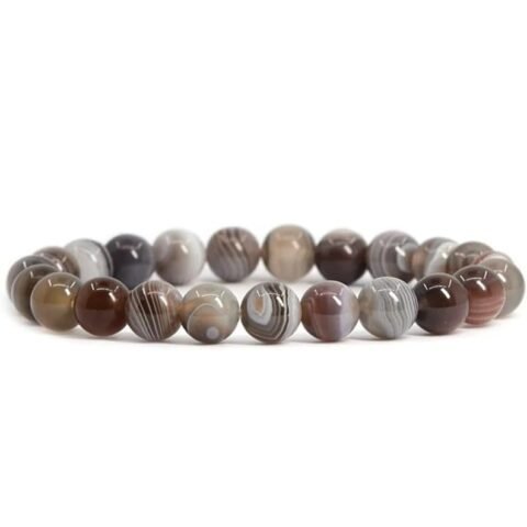 Divinity Botswana Agate Natural Pure Certified 8mm Unisex Bracelets Super AAA Quality for Healing Meditation Success and Abundance (Botswana Bracelet)