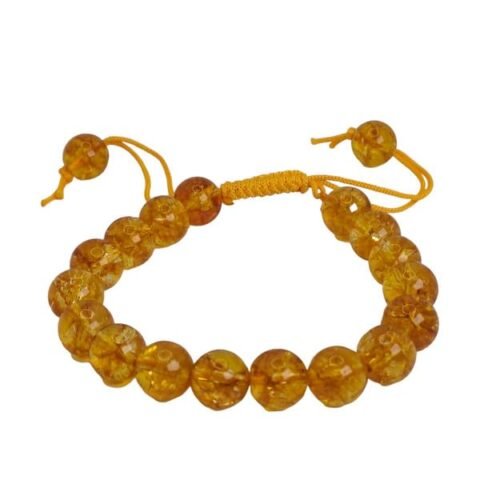 Divinity Natural Citrine Pure Certified 10 mm Adjustable Thread Unisex Bracelet Super AAA Quality for Healing Meditation Success and Abundance