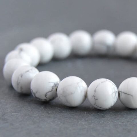 Natural Howlite Certified Real Pure Crystal Certified 8 mm Bracelet for Men and Women for Good Luck, Love, Abundance, Healing and Meditation