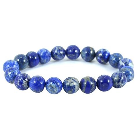 Natural Lapis Lazuli Crystal 10mm Certified Bracelet for Healing and Meditation - Manifest Abundance, Positivity, Good Luck, Health and Wealth