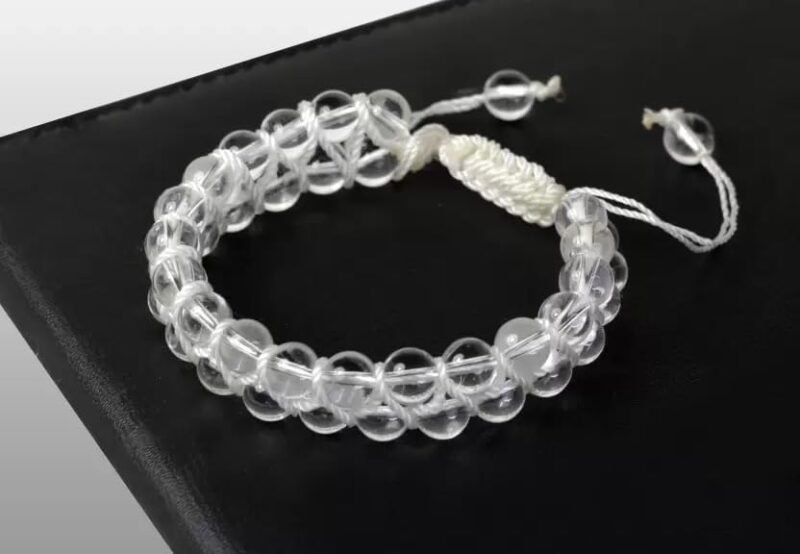 Balance Chakras with Natural Clear Quartz Double Layered Semi Precious, Stone Bracelet, Crystal Stone 8mm Beads Bracelet Round Shape for Reiki Healing and Crystal Healing - Image 4