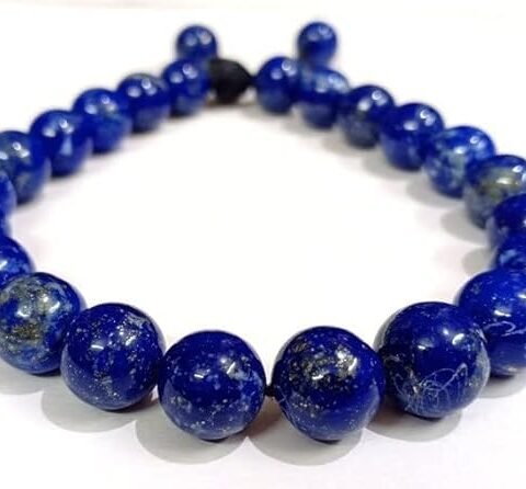 Natural Lapis Lazuli Crystal 10mm Certified Adjustable Thread Bracelet for Healing and Meditation - Manifest Abundance, Positivity, Good Luck, Health and Wealth