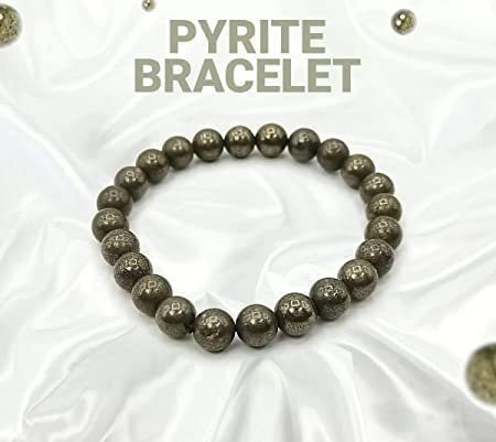 Divinity Healing Crystals Natural Pyrite Bracelet - Money Magnet, Attract Wealth Prosperity Good Luck [ Original & Natural ] Unisex Bracelet