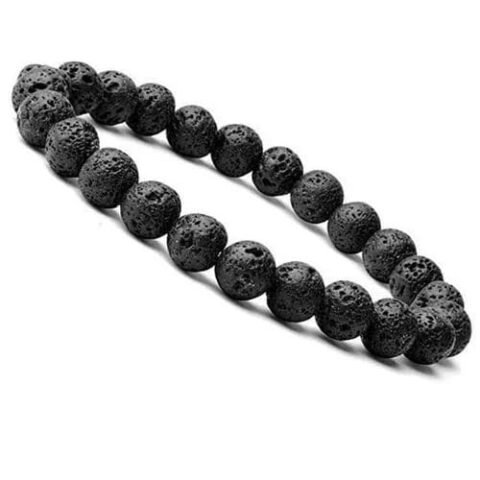 Lava Stone Diffuser Bracelet for Women Men Natural Healing - Stretchable Unisex Bracelet