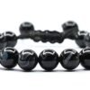 Divinity Natural Black Banded Agate / Sulemani Pure Certified Adjustable Thread Unisex Bracelet Super AAA Quality for Yoga Reiki
