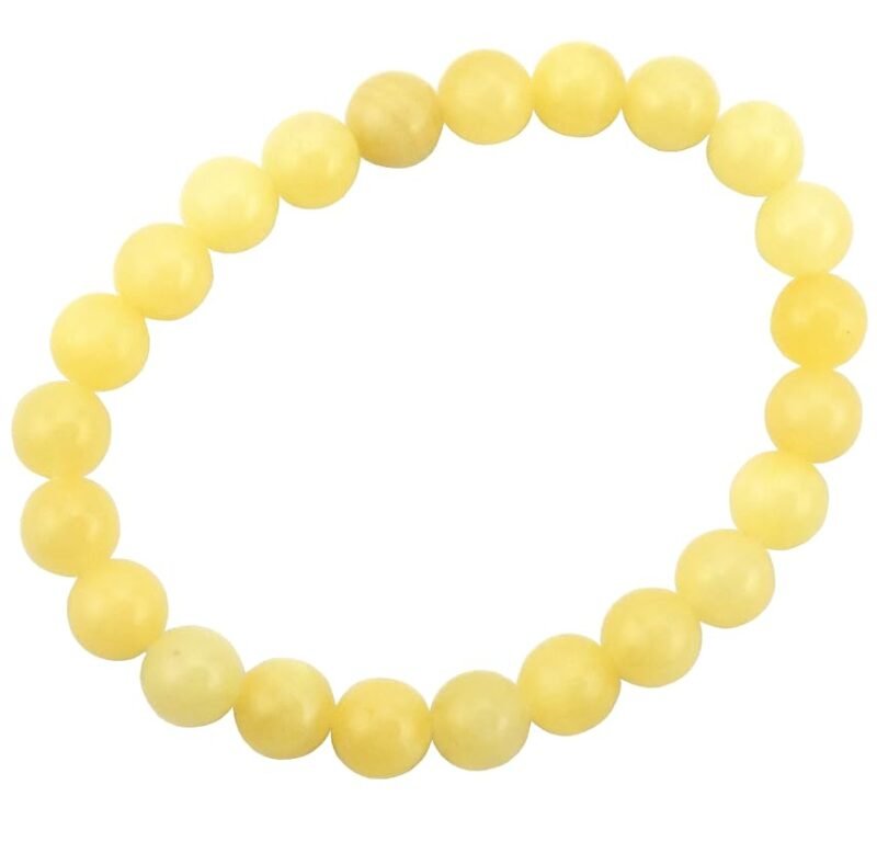 Yellow Calcite Natural Crystal Bracelet Lab Certified 8 mm Semi Precious Gemstone Unisex AAA Grade Premium Stretchable Band Bracelet for Healing Meditation and Manifestation - Image 2