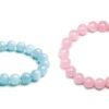 Natural Aqua Marine Obsidian and Rose Quartz Real Pure Crystal Certified 8 mm Bracelet Combo for Men and Women for Good Luck, Love, Abundance, Healing and Meditation