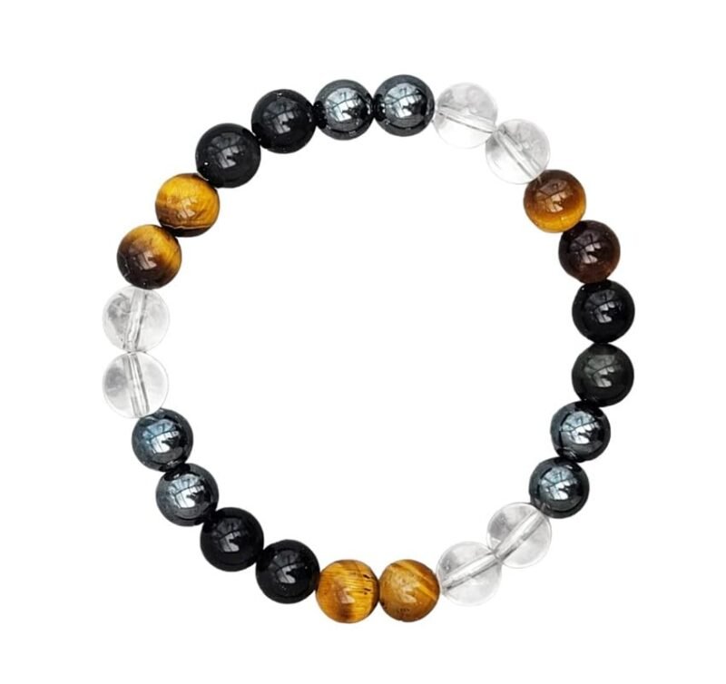 Ultimate Protection Natural Certified 8 mm Beads Bracelet - Negative Energy Protection Bracelet, Good Luck Bracelet, Beaded Bracelet, Unisex Crystal Healing and Meditation