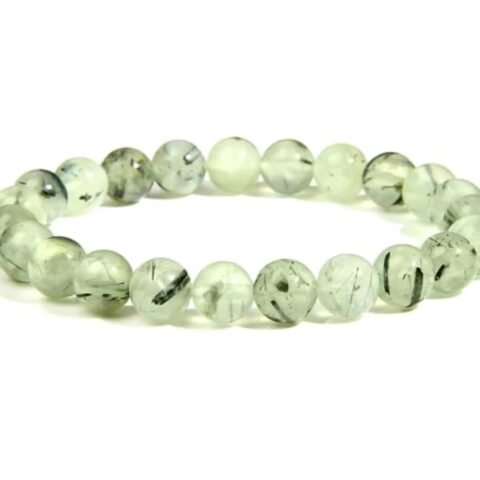 Prehnite Natural Crystal Bracelet Lab Certified 8 mm Semi Precious Gemstone Unisex AAA Grade Premium Stretchable Band Bracelet for Healing Meditation and Manifestation