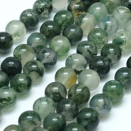 Moss Agate Natural Crystal Bracelet Lab Certified 8 mm Semi Precious Gemstone Unisex AAA Grade Premium Stretchable Band Bracelet for Healing Meditation and Manifestation