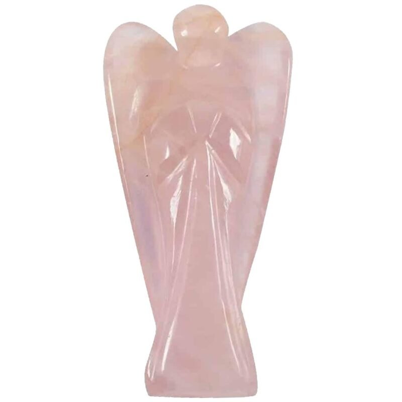 Divine Spirituals Natural Energized Rose Quartz Healing Lab Certified Natural Crystal Angel (3" Inches)