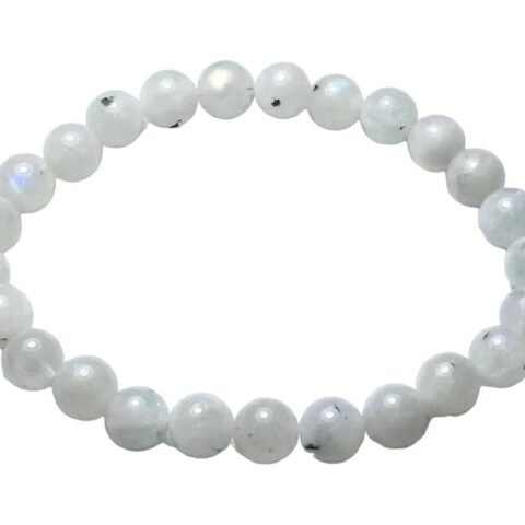 Natural Rainbow Moonstone Semi Precious, Stone Bracelet, Crystal Stone 8mm Beads Bracelet Round Shape for Reiki Healing and Crystal Healing Chakra Stones