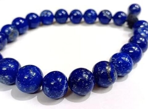 Natural Lapis Lazuli Crystal 10mm Certified Adjustable Thread Bracelet for Healing and Meditation - Manifest Abundance, Positivity, Good Luck, Health and Wealth