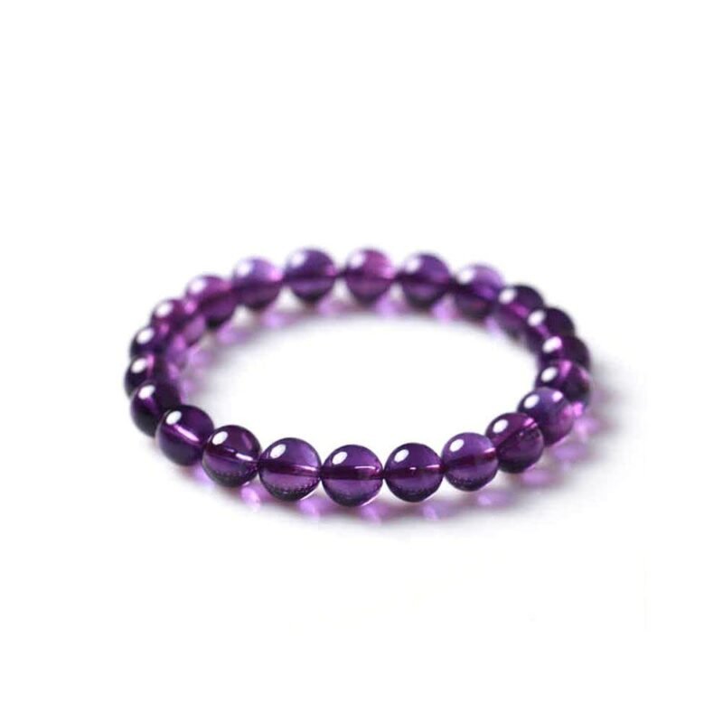 Amethyst Natural Bracelet Natural Pure Certified For Men and Women Adjustable 8mm Lab Certified Gemstone For Men and Women Bracelet for Healing Meditation Success and Abundance