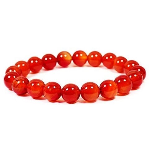 Divinity Natural Pure Red Carnelian Certified 8mm Unisex Bracelet Super AAA Quality for Healing Meditation Success and Abundance (Red Carnelian Bracelet)