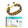 Natural Tiger Eye Macrame Double-layered Bracelet Lab Certified AAA Grade 8mm Adjustabl Unisex Real Crystal Bracelet For Abundance, Manifestation & Solar Plexus Chakra