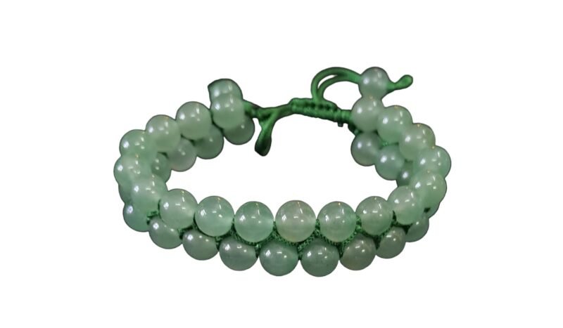 Balance Chakras with Natural Green Aventurine Double Layered Semi Precious, Stone Bracelet, Crystal Stone 8mm Beads Bracelet Round Shape for Reiki Healing and Crystal Healing