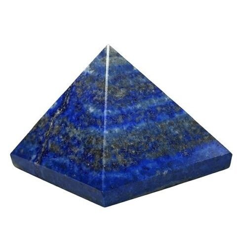 Divine Natural Lapis Lazuli Certified Pyramid - 2" Inch Crystal Certified Pyramid for Positive Energy, Vastu, Reiki, Feng Shui and Chakra Healing Energy Balancing