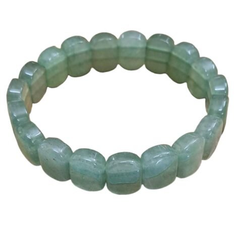 Divinity Crystals Pure Green Aventurine Flat Faceted Certified 10 mm Unisex Bracelet for Abundance, Prosperity, Self Love, Wealth and Protection