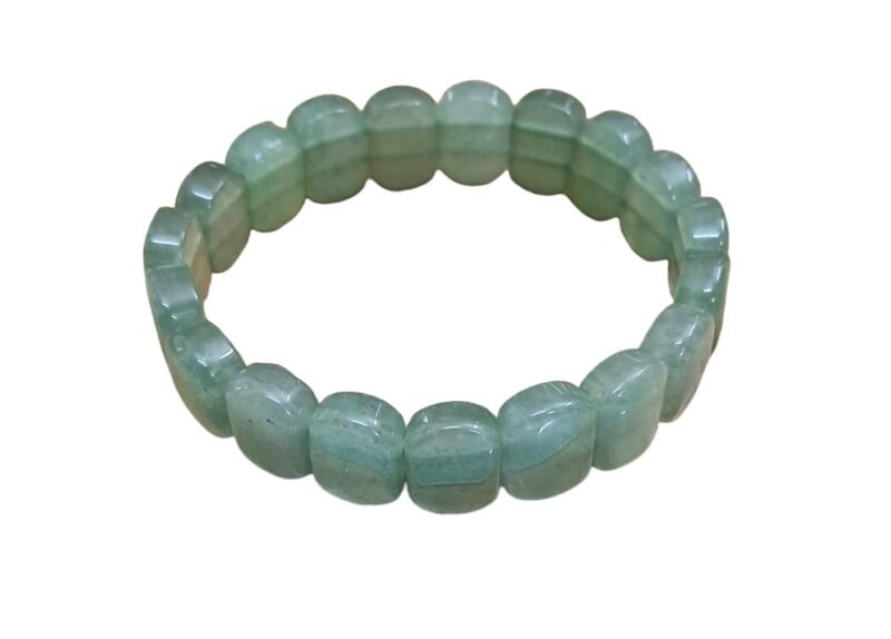 Divinity Crystals Pure Green Aventurine Flat Faceted Certified 10 mm Unisex Bracelet for Abundance, Prosperity, Self Love, Wealth and Protection