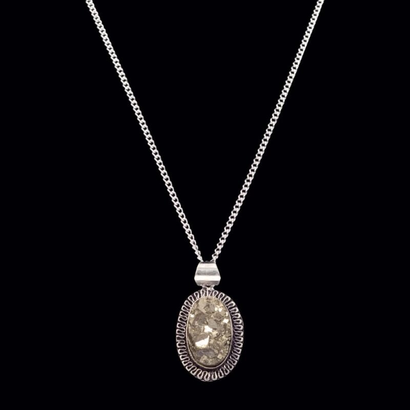 Natural Golden pyrite Crystal Unisex Certified pendant for Wealth, Prosperity and Good Luck