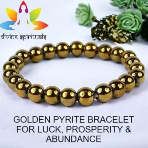 Lab Certified AAA Quality Golden Pyrite Bracelet 8mm Stretchable Bracelet - Money Magnet For Men & Women Pyrite for Prosperity, Abundance & Manifestation