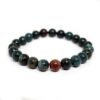 Blood Stone Natural Crystal Bracelet Lab Certified 8 mm Semi Precious Gemstone Unisex AAA Grade Premium Stretchable Band Bracelet for Healing Meditation and Manifestation