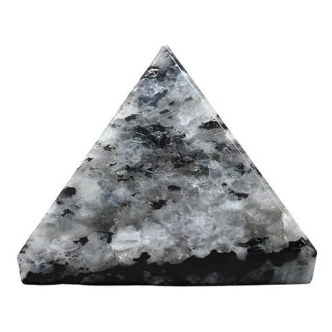 Divine Natural Rainbow Moonstone Certified Pyramid - 2" Inch Crystal Certified Pyramid for Positive Energy, Vastu, Reiki, Feng Shui and Chakra Healing Energy Balancing