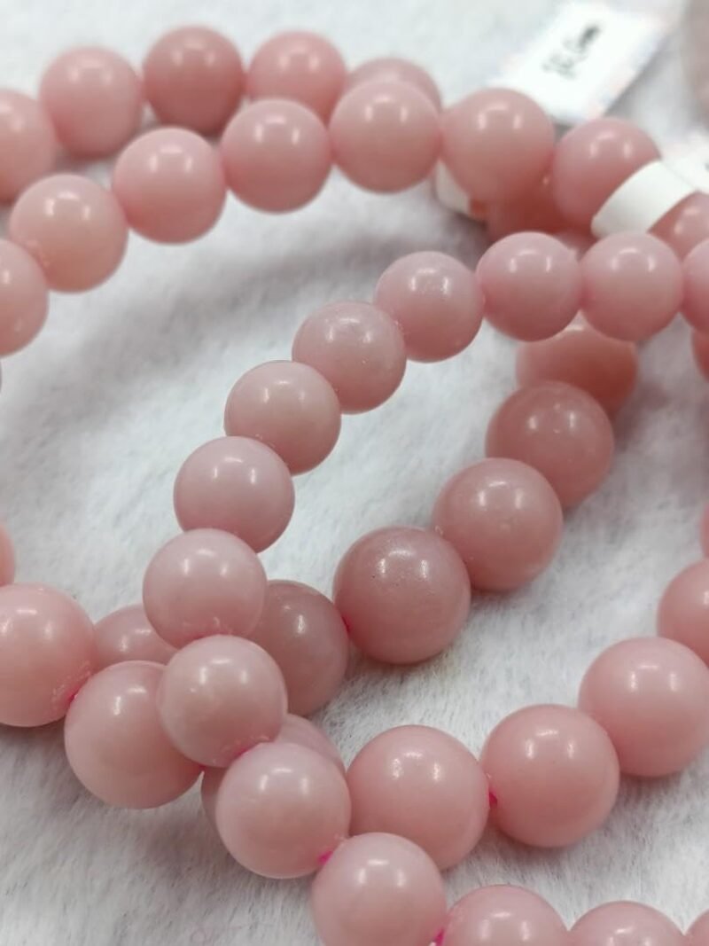 Divinity Pink Opal Natural Pure Certified 8mm Unisex Bracelet Super AAA Quality for Healing Meditation Success and Abundance (Pink Opal Bracelet)