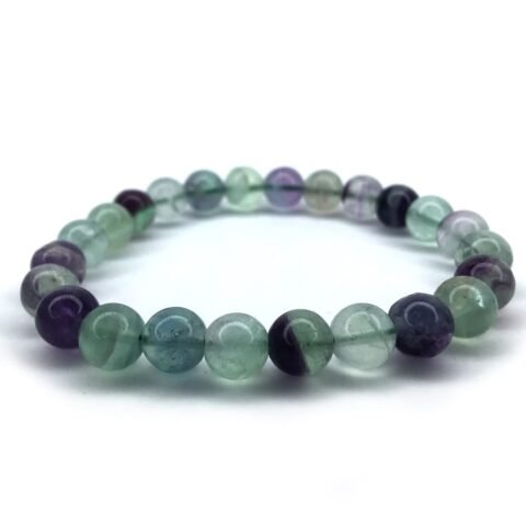 Original Fluorite Bracelet for Women Men Natural Healing - AAA Grade Original Healing Gemstone Stretchable Bracelet for Yoga Reiki Meditation Feng Shui Heart Chakra