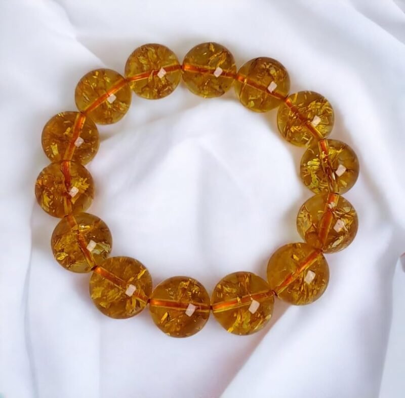 Divinity Healing Crystals Natural Citrine Pure Certified 14 mm Adjustable Band Unisex Bracelet Super AAA Quality for Healing Meditation Success and Abundance