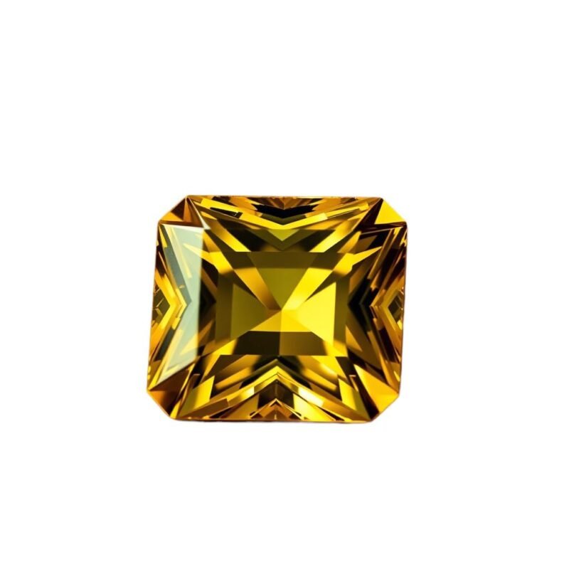 Sunela Stone Original Certified 10.68 Carat/Ratti Square Shape Original Certified Natural Citrine Gemstone (Rhio Grande Topaz) AAA Quality for Ring Jewellery For Men and Women