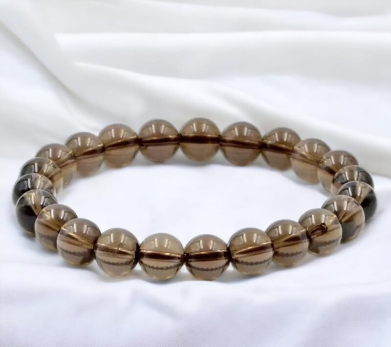 Natural Smoky Quartz Real Pure Crystal Certified 8 mm Bracelet for Men and Women for For Manifestation, Healing and Meditation Stability and Grounding - Image 2