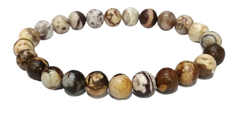 Peanut Jasper Natural Crystal Bracelet Lab Certified 8 mm Semi Precious Gemstone Unisex AAA Grade Premium Stretchable Band Bracelet for Healing Meditation and Manifestation