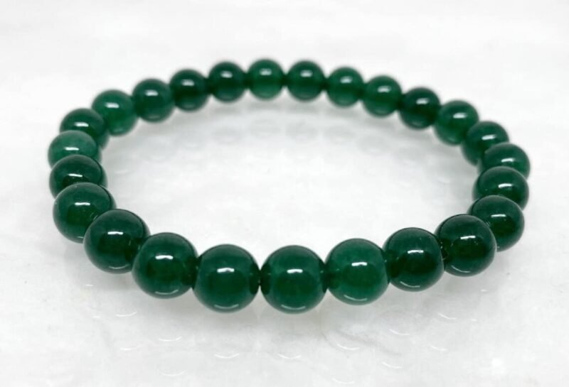 Natural Green Jade Real Pure Crystal Certified 8 mm Bracelet for Men and Women for Good Luck, Love, Abundance, Healing and Meditation