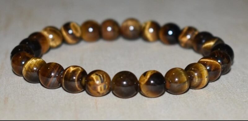 Divinity Tiger Eye Natural Pure Certified 8mm Unisex Bracelet Super AAA Quality for Healing Meditation Success and Abundance (Tiger Eye Bracelet)